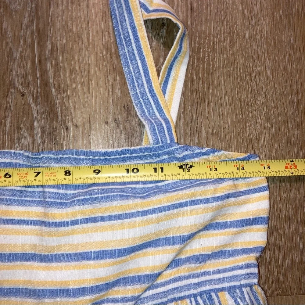 SHEIN Women’s Blue and Yellow Vertical Striped Tiered
Boho Maxi Sundress Small - Picture 3 of 9